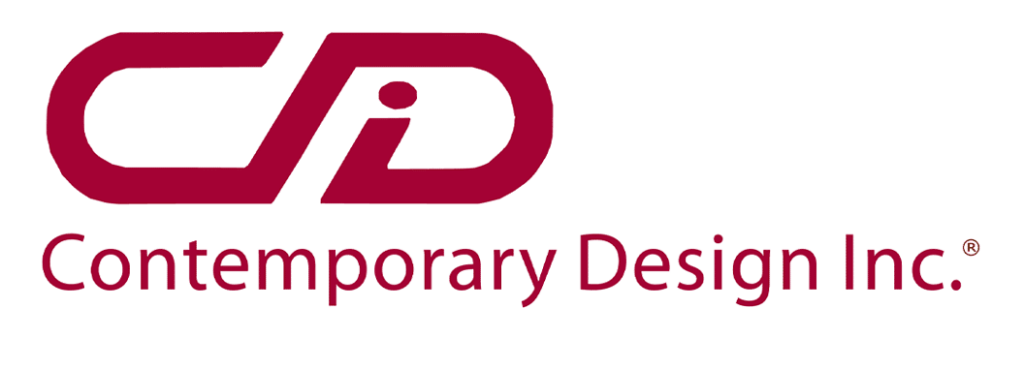 contemporary design Inc. logo in red