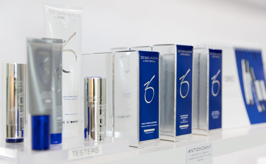 image of ZO Skin Health products on shelf